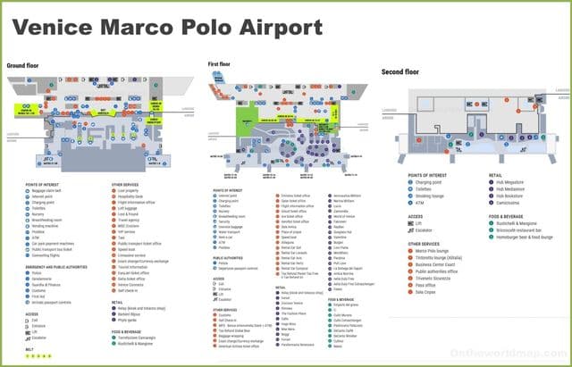 Mapa terminalu lotniska w Wenecji