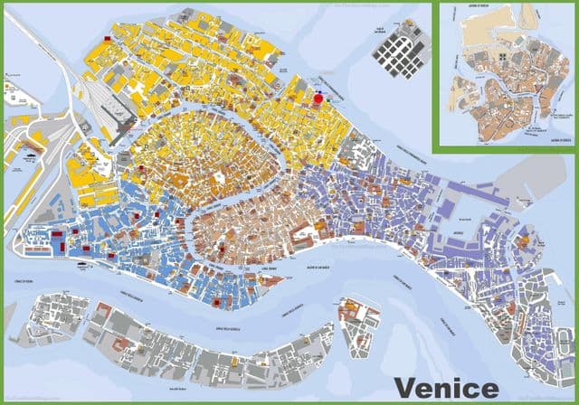 Mapa Wenecji ulice
